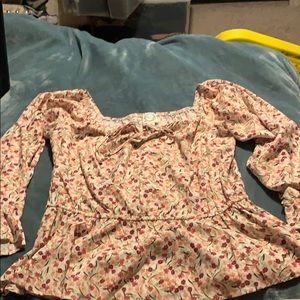 Francesca’s Floral Peplum Blouse